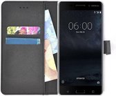 Nokia 6 Hoesje Wallet Bookcase effen Zwart
