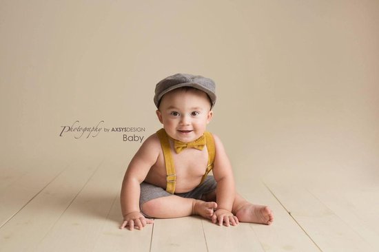 Henry Flat Cap Set Retro Babykleding Jongens in Grey and Mustard-3 - 6 m |  bol.com