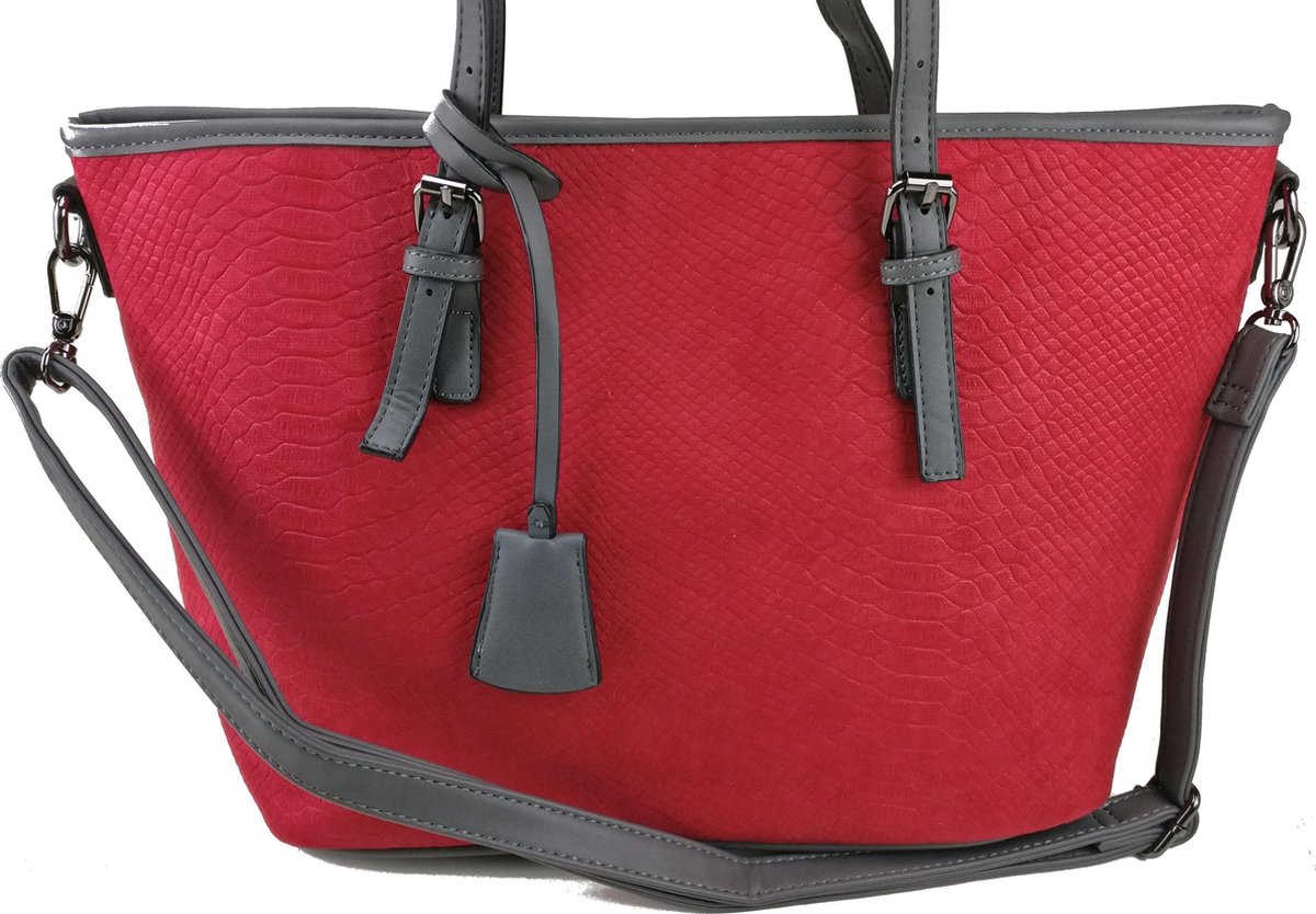 DUDLIN Omhang Hand & Schoudertas Rood Shopper Tas