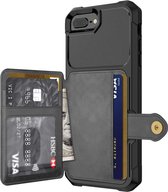 Card Holder Hybrid Case voor de Apple iPhone 8 / 7 / 6S / 6 Plus - Zwart