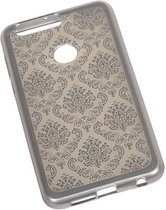 TPU Paleis 3D Back Cover for Huawei Honor V8 Zilver
