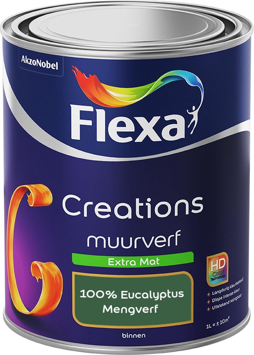 Flexa Creations - Muurverf Extra Mat - 100% Eucalyptus - Mengkleuren Collectie- 1 Liter
