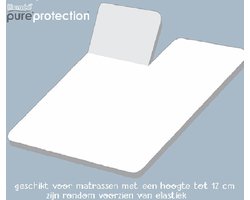 Homee Molton splittopper hoeslaken flanel stretch wit 160x200/220 +12 cm hygiëne matrasbeschermer