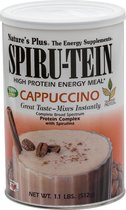 Spiru-tein Cappuccino, spirulina proteine shake in cappucino smaak, 512 gr, 16 porties, Nature's Plus, maaltijdvervanger