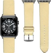 Ivoor Lederen Apple horlogeband (38mm) zwarte adapter