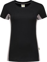 Tricorp t-shirt bi-color Dames - 102003 - zwart / grijs - maat XS