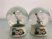 Glitterbol - Glas - geel-kuif maketoe erin - 2 stuks