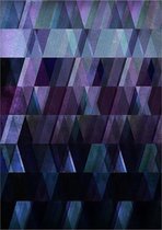 Abstracte Poster - Kubus Donkergekleurd - Wandposter 60 x 40 cm