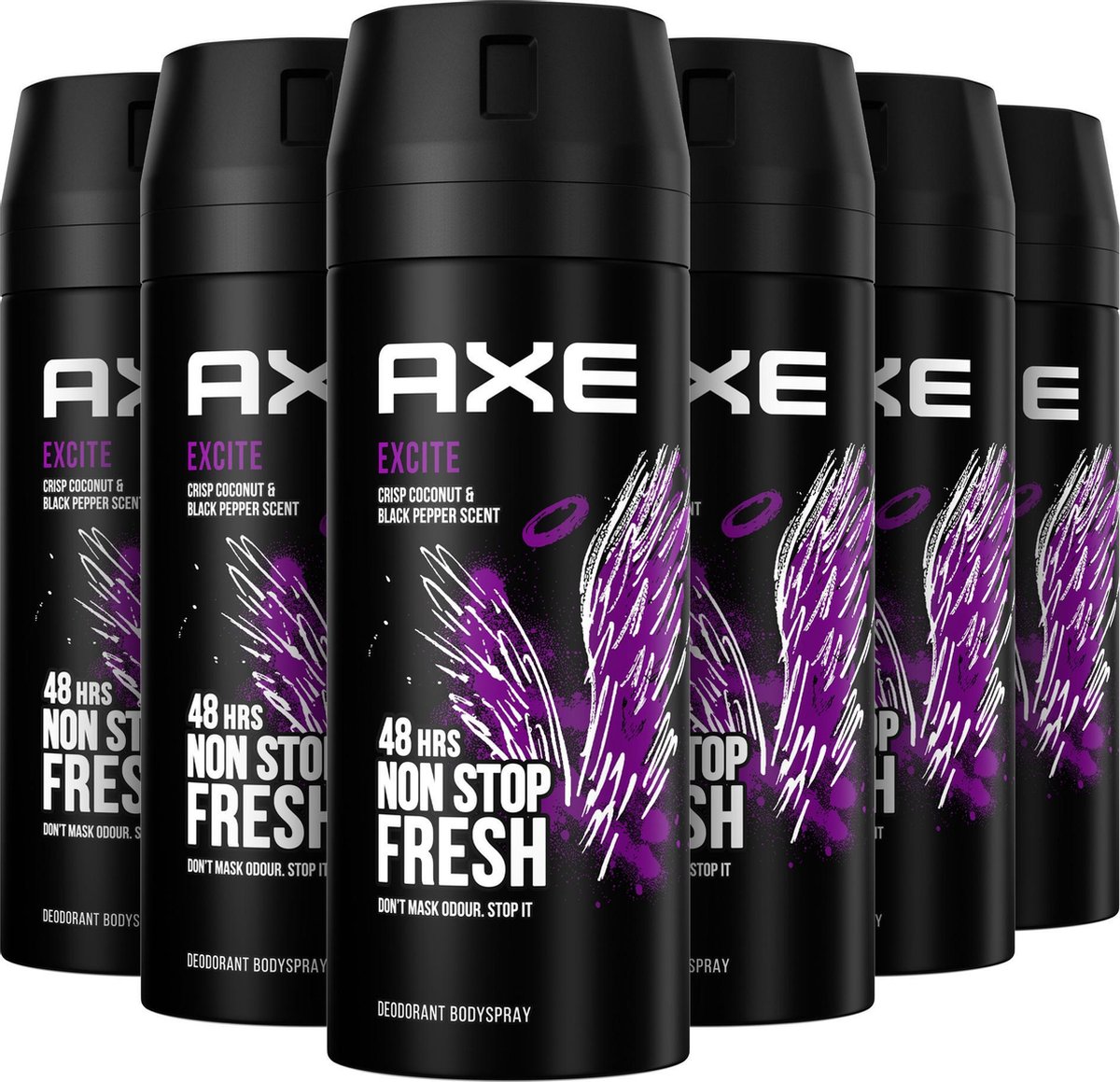 Axe Excite Bodyspray Deodorant - 6 x 150 ml - Voordeelverpakking - Axe