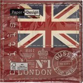 Paper Design - Servetten - Londen - Britse Vlag - 33x33 - 20 stuks