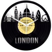 Skyline Londen - Klok gemaakt van vinyl - langspeelplaat - LP klok - Met geschenkverpakking