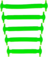 Groene platte elastische veters | veters zonder strikken | 16 stuks