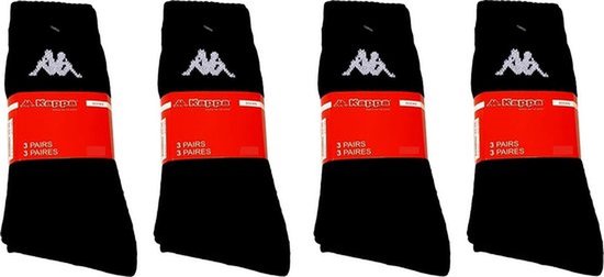 Kappa chaussettes de sport noires mega multipack 12 paires taille 43/46