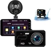 TechU™ Dashcam 4K MO6 Pro Dual Camera – GPS Tracker – Full HD Camera – Super Nachtvisie – Loop Recording – Bewegingssensor – G-sensor – Voor én Achter Autocamera - voor auto