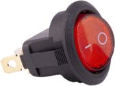 Schakelaar 12V aan uit rood rond met LED voor elektrische kinderauto - kindermotor - kinderquad - kindertractor - accuvoertuig