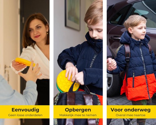 4 Stuks Antistress Speelgoed Set - Vierkant, Rond, Achthoekig & Hart - Sensorisch Persspeelgoed