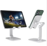Telefoonhouder Bureau - Tablet & Telefoon standaard - Universeel - Smartphone - verstelbaar - Wit