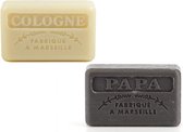 Soap bar set - zeep savon de marseille Cologne + Papa 2x125 gr. Vaderdag - Vaderdagcadeau