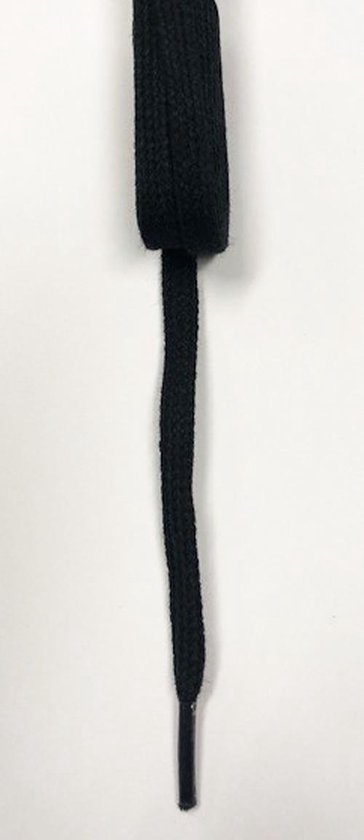 Platte dunne schoenveters - veters 120cm zwart breedte 8mm