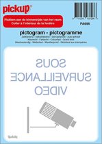 Pickup Pictogram achter glas 10x10 cm - Camerabewaking Frans
