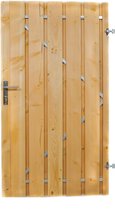 Douglas tuinpoort schuttingdeur incl cilinderslot en stalen frame 120 x 180 rechtsdraaiend