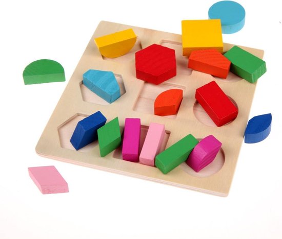 Thumbnail van een extra afbeelding van het spel 2 verschillende puzzels - cirkel - vierkant - zeshoek - kleuren - leerrijk - educatief - geometrie