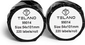 Telano® 2 stuks Compatible Dymo Labels Wit 99014 - 101 x 54 mm - 220 Etiketten op Rol - Verzendetiketten - Adresetiketten S0722430