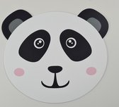 4x Placemat Panda | 38cm rond | Animal Look - Placemat voor kinderen - kunststof