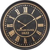 Decoratieve Vintage Klok Zwart & Goud 77 cm Klassieke Stijl Grote Wandklok