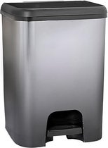 Pedaalemmer Seattle - 33x20x45 cm - 30 liter - Grijs/zwart