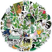 Stoner stickers met weed/wiet/joints/marijuana voor laptop, muur, deur, raam etc. - 50 stickers