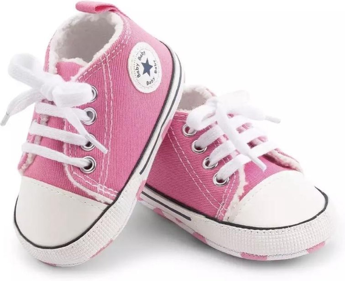 Babycute Chaussures de Toile pour bébé Baskets Occasionnelles à Semelle Souple Bébés garçons de Filles Chaussures First Walkers Lace Up 