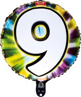 Boland - Illooms LED-folieballon '9' 9 - Multi - LED Ballon