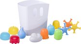 UBBI Badspeelgoed - 12 Badspeeltjes + Afdruipbak - Bath Gift Set  - Speelset - Baby - Jongen - Meisje - Bad & Douche - Veilig - BPA vrij - PVC vrij - Fijne motoriek - Speelgoed 1 Jaar - 2 Jaa