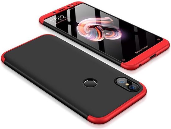 Coque Intégrale 360 pour Xiaomi Redmi 5 Plus / Redmi Note 5 (Double Caméra)  - Noir / Rouge | bol.com