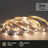 Briloner Leuchten LED SUPERLINE - LED-strip 3m - incl. aan- en uitschakelaar - 90x LED wit - 3.000K warm wit