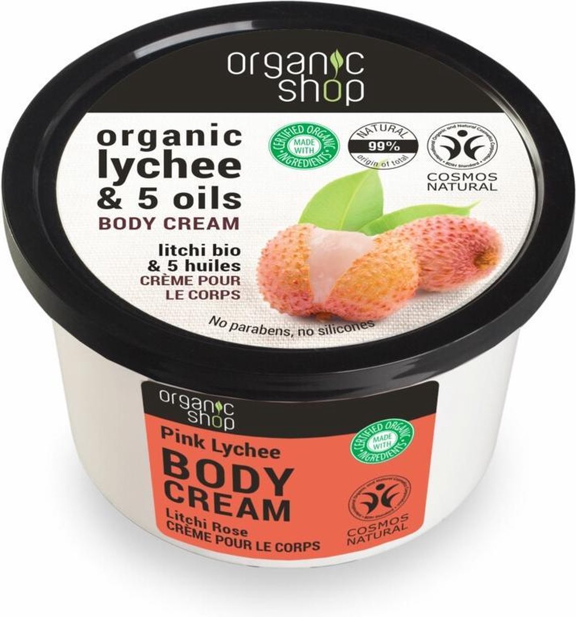 Organic Shop Pink Lychee Bodycrème 250 ml