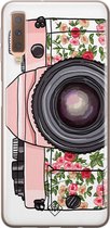 Samsung A7 2018 hoesje siliconen - Hippie camera | Samsung Galaxy A7 2018 case | Roze | TPU backcover transparant