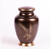 Crematie urn | Messing urn groot graanmotief | Laagste prijs | handgemaakte urn