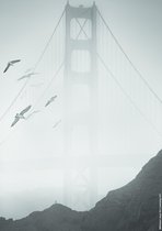 Brug Poster -Golden Gate Bridge San Francisco - Wandposter 60 x 40 cm
