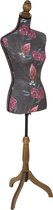 4goodz Paspop dames Black Flower 38x38x160 cm - Etalagepop