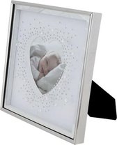 Fotolijst Met Diamantjes DAGMAR - Hartjes - Zilver / Wit - Kunststof / Glas - 20 x 20 cm