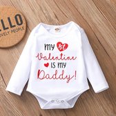 baby rompertje : my first Valentine is my daddy (6 maanden)