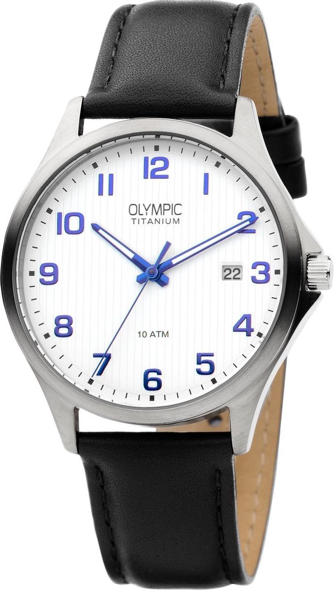 Olympic OL26HTL212 Ferrara Horloge - Leer - Zwart - 40mm