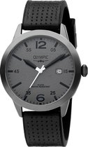 Olympic OL72HGL001 Rugby Horloge - Leer - Zwart - 45mm