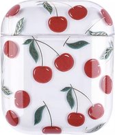 AirPods hoesje - Cherry - AirPods Case - Airpods Cover - Kers Kersen - Doorzichtig