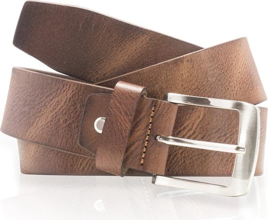 FRIEDRICH HOFFMANN Riem voor heren, zwart, leren riem voor heren, 100% leer, kostuumriem, zakelijke riem, jeans, 3,5 cm, Made in Germany, bruin, 120 cm Bundweite = 135 cm Gesamtlänge