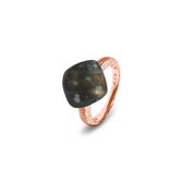 Silventi 9SIL-21150-54 Zilveren Ring - Dames - Flash labradouriet - Edelsteen - Maat 54 - Rosé Gold plated (Verguld / Goud op Zilver)