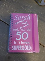 Notitieboekje - A6 - Gelineerd - Sarah - Roze