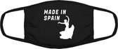 Made in Spain mondkapje | Spaans | Spanje | Madrid | salsa |Salsadansen | grappig | gezichtsmasker | bescherming | bedrukt | logo | Zwart mondmasker van katoen, uitwasbaar & herbru